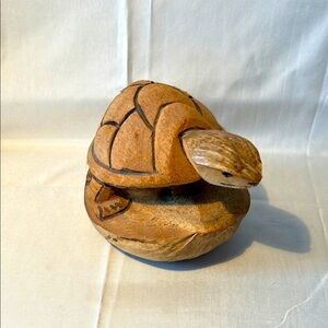Hand Carved Coconut Shell  Sea Turtle  - Tortoise, Home Decor